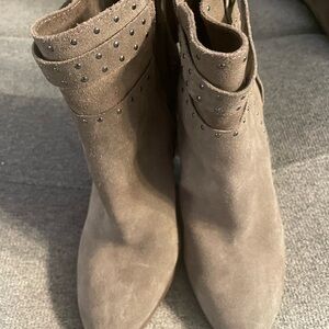 Vince Camuto Ankle Heel Leather Boots Gray Women 8M